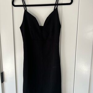 Elegant Black Spaghetti Strap Dress
